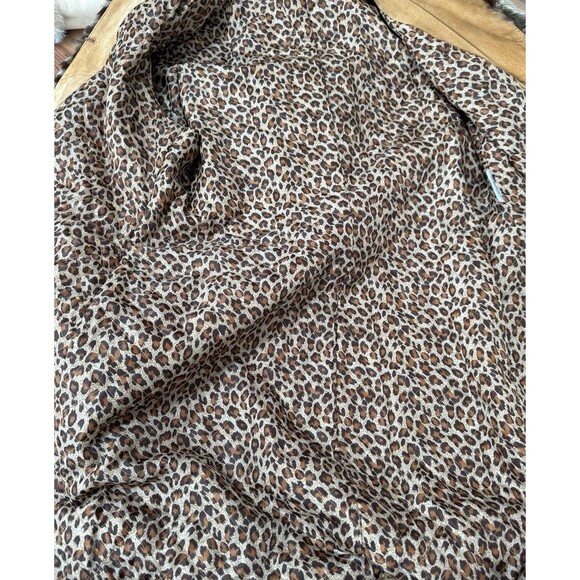 VTG 70s Suede Shearling Faux Fur Coat Jeweled Trim Zebra Penny Lane Afghan 12 L - Picture 10 of 11